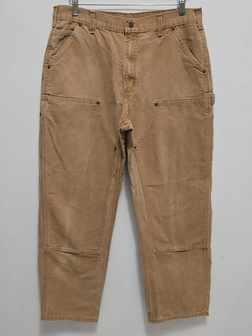Carhartt B136 Brown Double Knee Duck Work Pants 36x32 Carpenter Dungaree